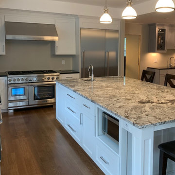 Kitchen Island with Microwave