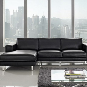 Creative Furniture Anika Leather Sectional in Black