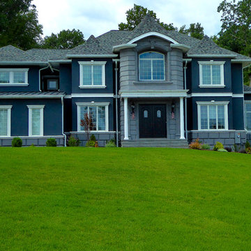 S. Residence | Modern Tale on Center Hall Colonial | Interesting Roof Lines