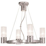 Livex Lighting - Livex Lighting 50694-05 Midtown - Four Light Chandelier - Mounting Direction: Up/Down  CaMidtown Four Light C Chrome Clear Fluted  *UL Approved: YES Energy Star Qualified: n/a ADA Certified: n/a  *Number of Lights: Lamp: 4-*Wattage:60w Candalabra Base bulb(s) *Bulb Included:No *Bulb Type:Candalabra Base *Finish Type:Chrome