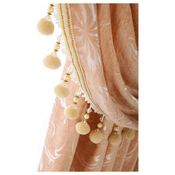 Luxurious Window Curtain, Creamy Touch, 54"x84", 2 Panels With Valance