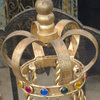 Jeweled Crown Gold Iron Dog Bed, Pet Canopy Metal Royal