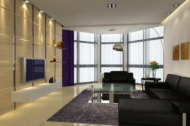 This is an example of a mid-sized modern living room in Singapore.
