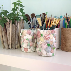 Shell and Sea Glass Pots - Decorative Boxes