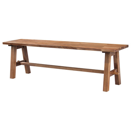 Bedford 59" Bench "A" Base, Brushed Brown