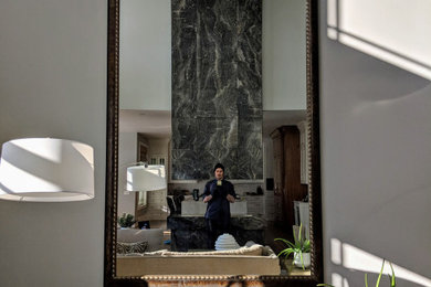 Example of a trendy living room design in Calgary