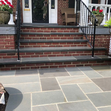 Thermal Blue Flagstone with Brick Step Risers in Columbia Heights, Washington DC