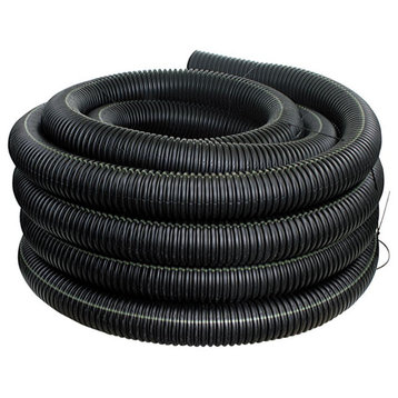 ADS® 04510100 Single Wall Corrugated HDPE Solid Drainage Pipe, 4" x 100'