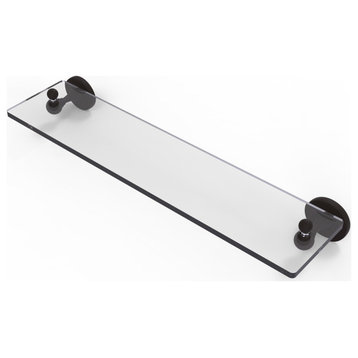 Shadwell 22" Glass Vanity Shelf with Beveled Edges, Oil Rubbed Bronze