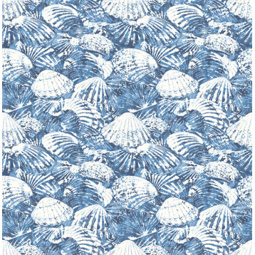 Surfside Blue Shells Wallpaper, Sample