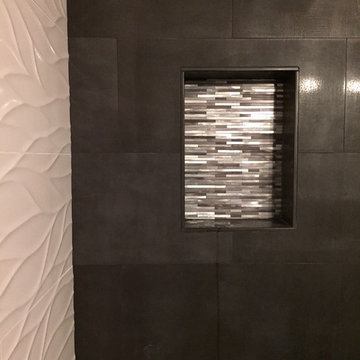 Eden Mosaic Tile Installations: Grey Blends Thin Lines Aluminum Tile