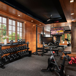 Multifunktionaler Fitnessraum mit eingelassener Decke Ideen, Design