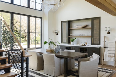 Inspiration for a coastal dining room remodel in Boston