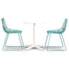 Ace 3 Piece Dining Set with Matte White Table, Matte Teal
