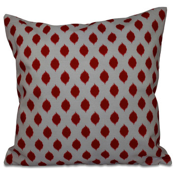 Cop-Ikat Geometric Print Outdoor Pillow, Formula One, 18"x18"