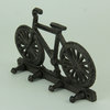Rustic Brown Cast Iron Bicycle Key Holder Wall Hanging Set of 2