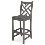 POLYWOOD - Polywood Chippendale Bar Side Chair, Slate Gray - This beautifully styled bar side chair brings contemporary flair to your outdoor entertaining space. POLYWOOD furniture is constructed of solid POLYWOOD lumber that's available in a variety of attractive, fade-resistant colors. It won't splinter, crack, chip, peel or rot and it never needs to be painted, stained or waterproofed. It's also designed to withstand nature's elements as well as to resist stains, corrosive substances, salt spray and other environmental stresses. Best of all, POLYWOOD furniture is made in the USA and backed by a 20-year warranty.