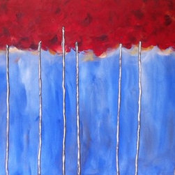 Custom Order - Original Painting / 30" x 60" / Birch Trees - Paintings