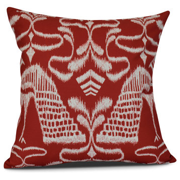 26x26", Crown, Animal Print Pillow, Red