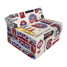 Modern Stylish Futon Sofa in Fabric, Comfortable Z-Design for Easy Folding