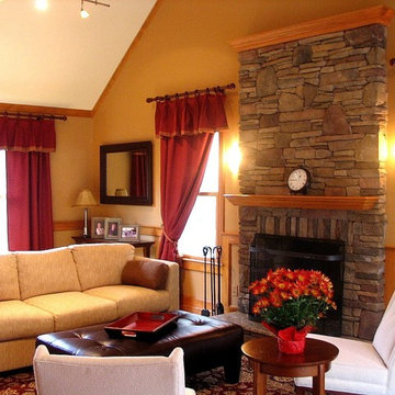Groton Fieldstone Fireplace Family Room