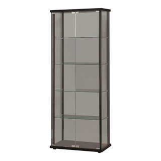 Coaster Delphinium 5-shelf Glass Curio Cabinet Black and Clear ...