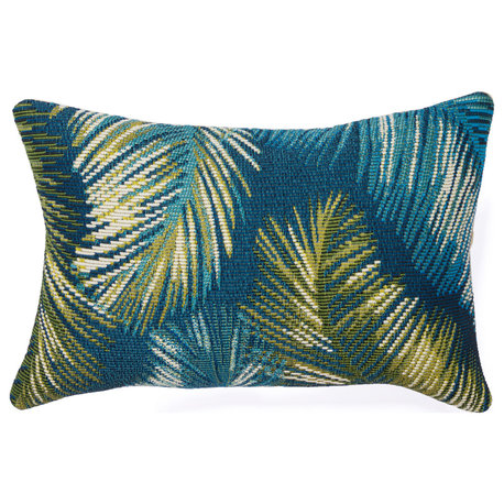 Marina Palm Border Indoor/Outdoor Pillow Navy 12"x18"