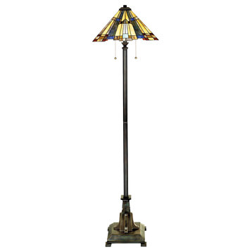 Luxury Natural Tiffany Floor Lamp, Valiant Bronze, UQL7142