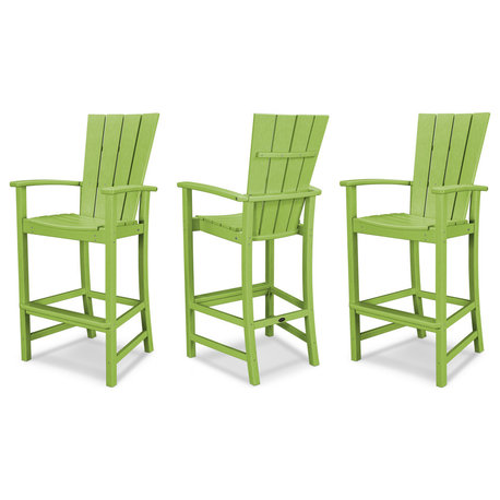 POLYWOOD Quattro 3-Piece Bar Set, Lime