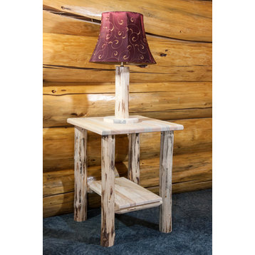 Montana Woodworks Hand-Crafted Transitional Wood Table Lamp in Natural