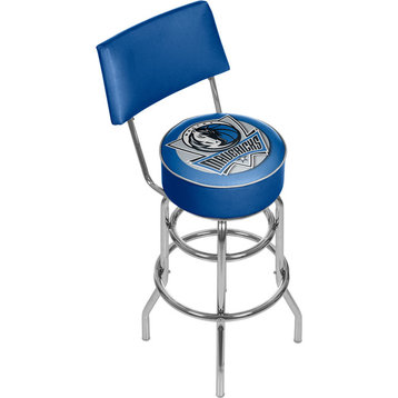 Bar Stool - Dallas Mavericks Logo Stool with Foam Padded Seat and Back