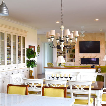 White Kitchen with Green Tile Backsplash (K-92)