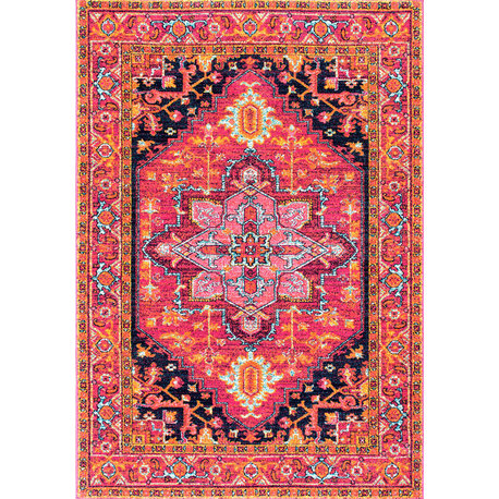 Nuloom Traditional Vintage Katrina Blooming Rosette Rug, Hot Pink 2'x3'