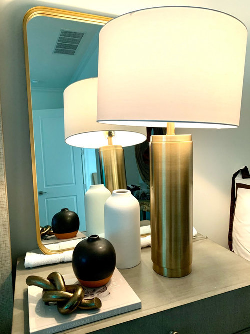 mirrors behind nightstand