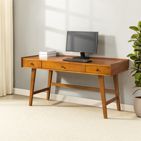 Edward Desk With Built in Outlets, Acorn