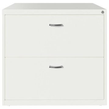 Hirsh Home Office Style Lateral Metal File Cabinet 30 in. Wide 2 Drawer White