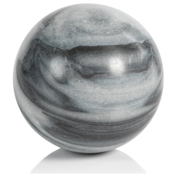 Monza 4" Gray Marble Fill Decorative Balls, Set of 4