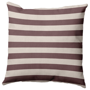 Stripes Polyester Indoor/Outdoor Pillow, Red, 20"x20"