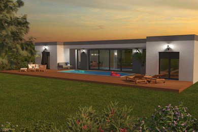 Maison cubique de plain-pied