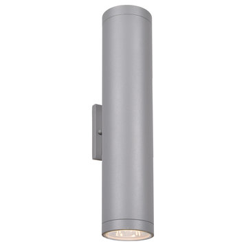 Sandpiper LED Outdoor Round Cylinder Wall Fixture, Satin, 18.25"