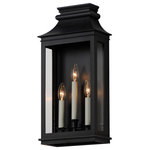 Maxim Lighting - Maxim Lighting 40916CLBO Savannah Vx 3-Light Outdoor Sconce in Black Oxide - Inspired by classic colonial design, these climate-tough pocket sconces offer traditional charm and stylish finish combinations. Clear glass allows unobstructed light output and visibility into the sconces with candlesticks that stand out in their off-white finish. While the outer frame is made in a textured Black Oxide finish, the interior plate is finished either in a matching finish or contrasting Antique Copper or Verdigris finish. Available as a one, two, or three-light wall sconce, this offering of pocket sconces presents another style of Vivex outdoor products complementing more traditional exteriors.