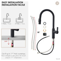 STYLISH Napoli Single Handle Matte Black Pull Down Kitchen Faucet