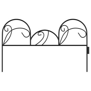 Set of 5 Interlocking Panels Metal Garden Fencing Flower Beds and Landscaping