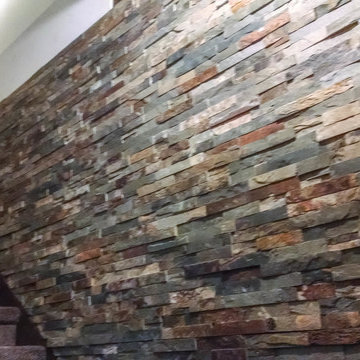 Ledgestone Basement Stairway