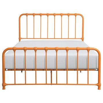 Lexicon Bethany Full Metal Platform Bed in Orange