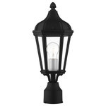 Livex Lighting - Morgan 1 Light Textured Black/Silver Cluster Small Outdoor Post Top Lantern - With clear glass and a textured black finish, this outdoor post lantern from the Morgan collection is an elegant way to illuminate traditional exteriors.