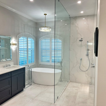 Luxury Transitional Bathroom | Expanded Walk-In Shower
