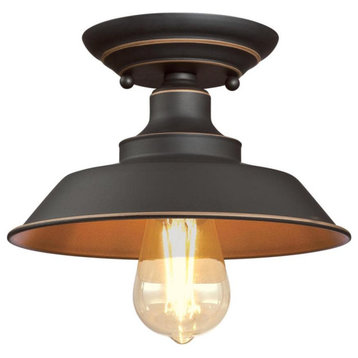 Westinghouse 6370000 Iron Hill 9"W Semi-Flush Ceiling Fixture - Oil Rubbed