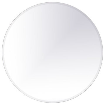 Elegant Decor Gracin 42" Round Contemporary Frameless Clear Mirror