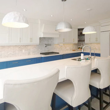 Kitchen island with ample counter space for food prep and meals